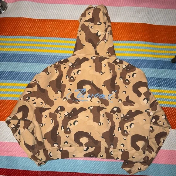 Elwood Desert Camo Boxy Fit Oversized Hoodie Brown Tan Men’s Size X-Large - Picture 3 of 5